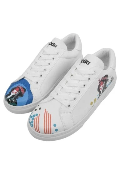 Kadın Vegan Deri Beyaz Sneakers - Bring Your Colours to Life Tasarım - 