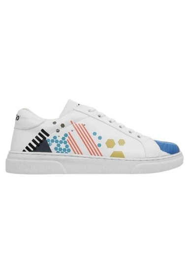 Kadın Vegan Deri Beyaz Sneakers - Bring Your Colours to Life Tasarım - 