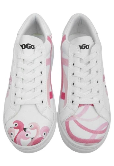 Kadın Vegan Deri Beyaz Sneakers - Pink Paradise Tasarım - 