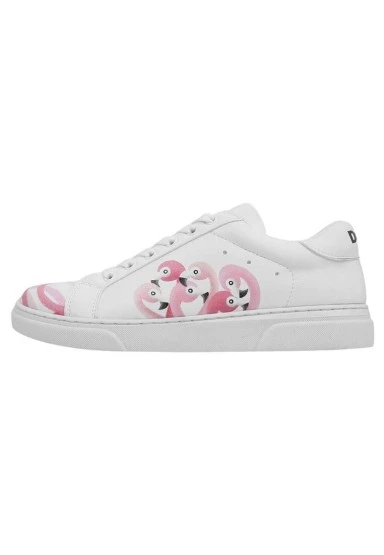Kadın Vegan Deri Beyaz Sneakers - Pink Paradise Tasarım - 