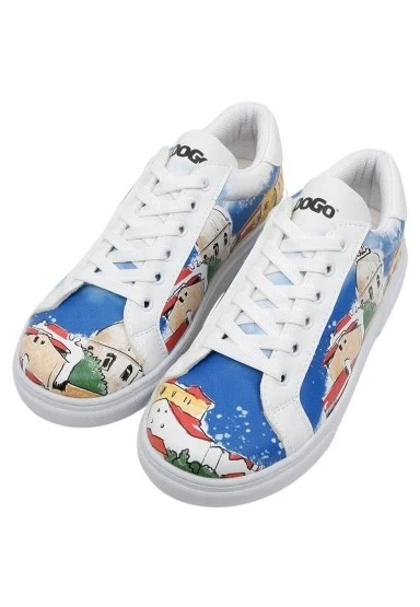Kadın Vegan Deri Beyaz Sneakers - On the Roofs Tasarım - 