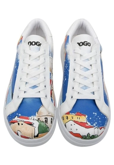 Kadın Vegan Deri Beyaz Sneakers - On the Roofs Tasarım - 