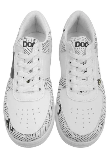 Kadın Vegan Deri Beyaz Sneakers - Black Cats Only Tasarım - 