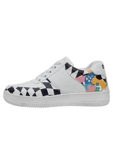 Kadın Vegan Deri Beyaz Sneakers - Born to be Awesome Tasarım - 