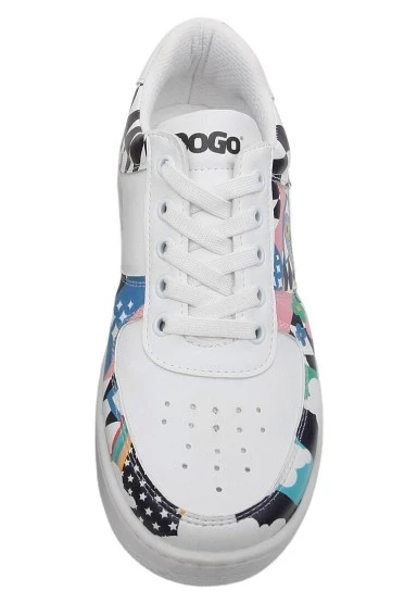 Kadın Vegan Deri Beyaz Sneakers - Born to be Awesome Tasarım - 