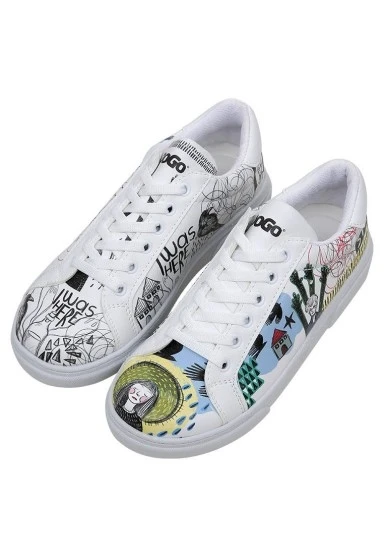 Kadın Vegan Deri Beyaz Sneakers - I was here Tasarım - 