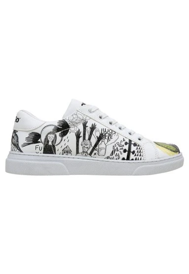 Kadın Vegan Deri Beyaz Sneakers - I was here Tasarım - 