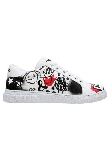 Kadın Vegan Deri Beyaz Sneakers - Icon Tasarım - 