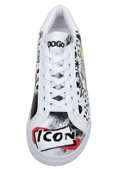 Kadın Vegan Deri Beyaz Sneakers - Icon Tasarım - 