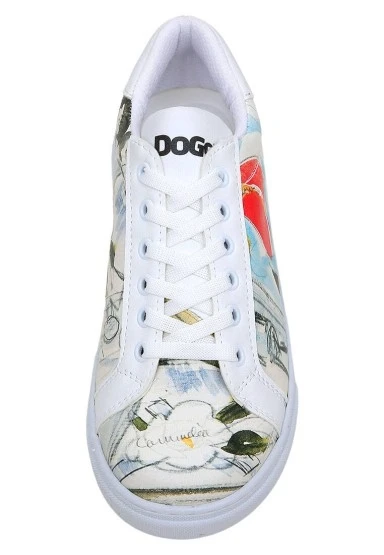 Kadın Vegan Deri Beyaz Sneakers - Hartley's Flower Tasarım - 