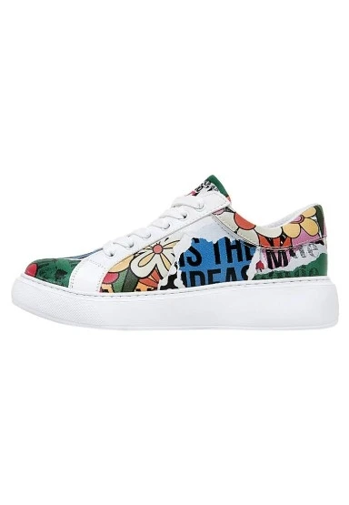 Kadın Vegan Deri Beyaz Sneakers - Creative Mess Tasarım - 
