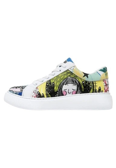 Kadın Vegan Deri Beyaz Sneakers - I was here Tasarım - 