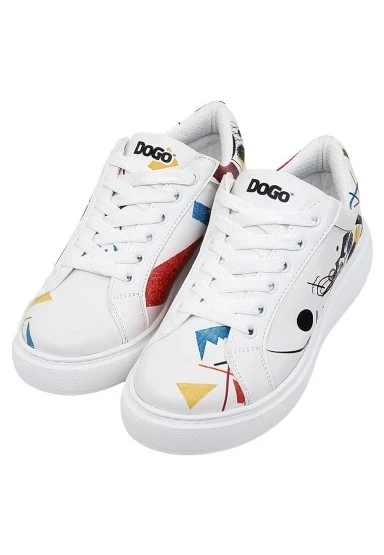 Kadın Vegan Deri Beyaz Sneakers - Crash of Neuron Tasarım - 