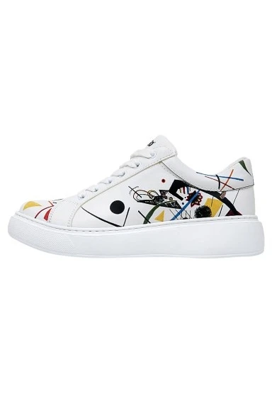 Kadın Vegan Deri Beyaz Sneakers - Crash of Neuron Tasarım - 