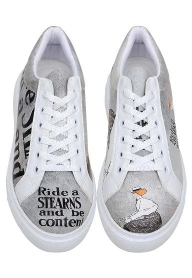 Kadın Vegan Deri Beyaz Sneakers - Rider Woman Tasarım - 