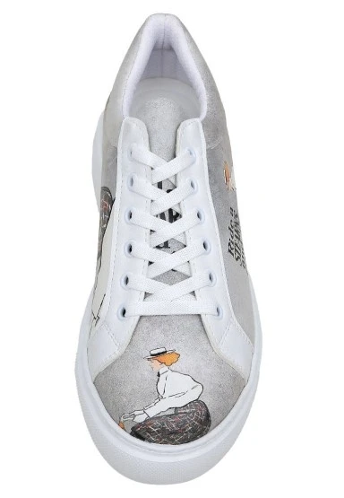 Kadın Vegan Deri Beyaz Sneakers - Rider Woman Tasarım - 