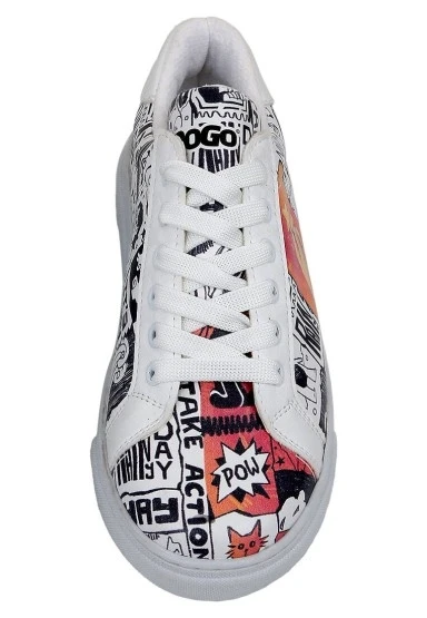 Kadın Vegan Deri Beyaz Sneakers - Star Girl Tasarım - 