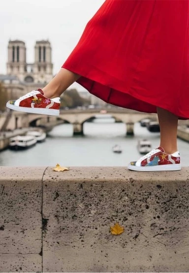 Kadın Vegan Deri Beyaz Sneakers - Paper Animals Tasarım - 