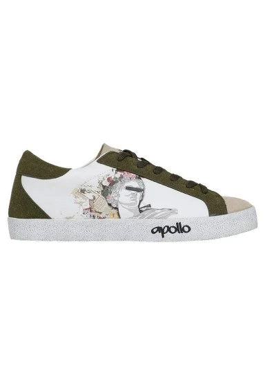 Kadın Vegan Deri Beyaz Sneakers - Apollo Tasarım - 