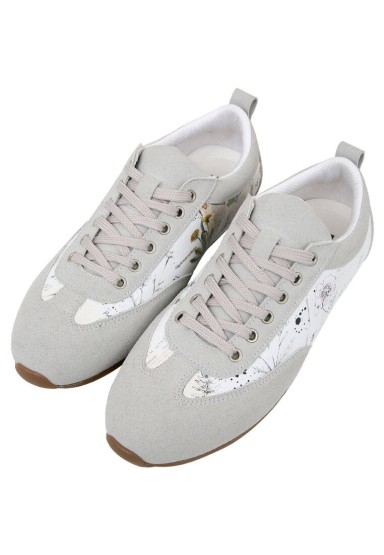 Dogo - Kadın Vegan Deri Beyaz Sneakers - Botanical Notes Tasarım (1)