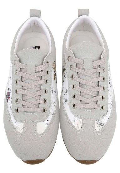 Kadın Vegan Deri Beyaz Sneakers - Botanical Notes Tasarım - 