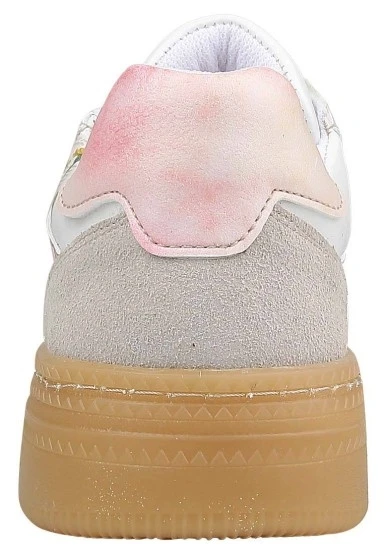 Kadın Vegan Deri Beyaz Sneakers - Botanical Notes Tasarım - 