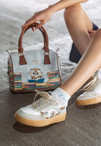 Dogo - Kadın Vegan Deri Beyaz Sneakers - The Wise Owl Tasarım