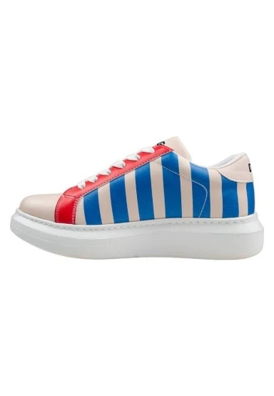 Kadın Vegan Deri Beyaz Sneakers - Mon Amour Tasarım - 