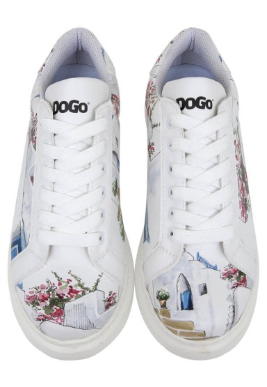 Dogo - Kadın Vegan Deri Beyaz Sneakers - Paperflower Tasarım (1)