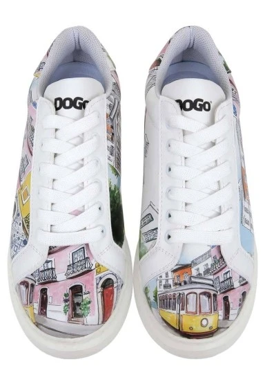 Kadın Vegan Deri Beyaz Sneakers - Lisboa Tasarım - 