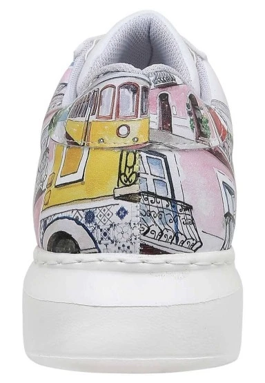 Kadın Vegan Deri Beyaz Sneakers - Lisboa Tasarım - 