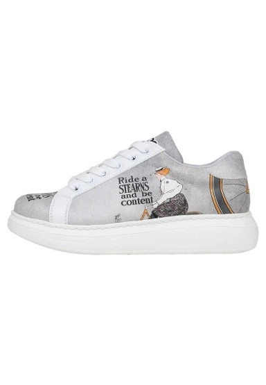 Kadın Vegan Deri Beyaz Sneakers - Rider Woman Tasarım - 