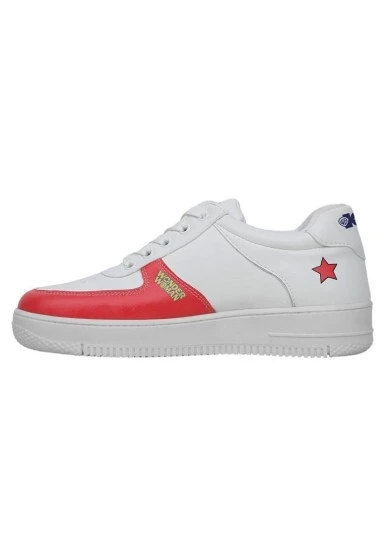 Kadın Vegan Deri Beyaz Sneakers - Warner Bros Wonder Lola Bunny Tasarım - 