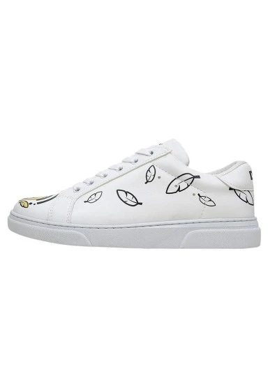 Kadın Vegan Deri Beyaz Sneakers - Warner Bros Tweety Feeling Happy Tasarım - 