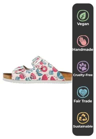 Kadın Vegan Deri Beyaz Terlik - Remember Who You Are Tasarım - 
