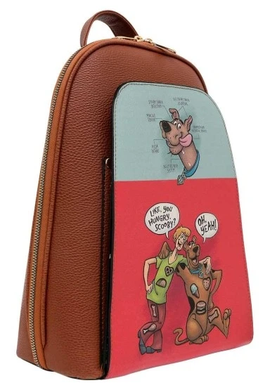 Kadın Vegan Deri Çok Renkli Sırt Çantası - Warner Bros Hungry Doo Scooby Doo Tasarım - 