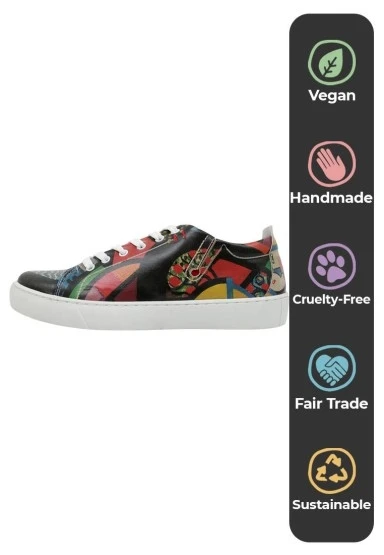 Kadın Vegan Deri Çok Renkli Sneakers - Want Some Color? Tasarım - 
