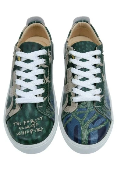 Kadın Vegan Deri Çok Renkli Sneakers - The Forest Always Whispers Tasarım - 