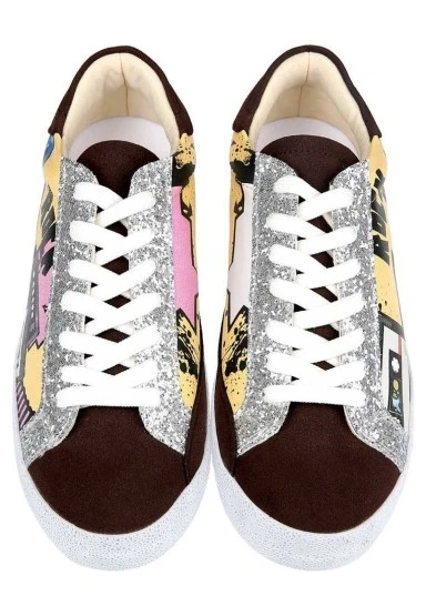Kadın Vegan Deri Çok Renkli Sneakers - Rock On Tasarım - 