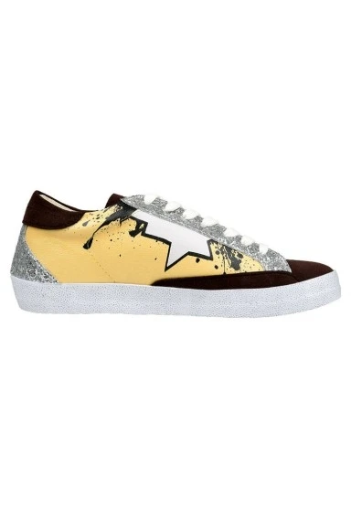 Kadın Vegan Deri Çok Renkli Sneakers - Rock On Tasarım - 