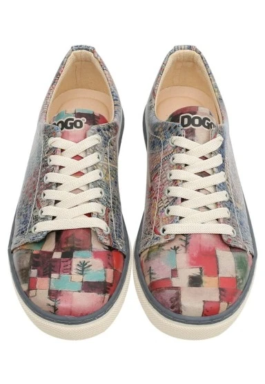 Kadın Vegan Deri Çok Renkli Sneakers - Mini Mosaic Tasarım - 