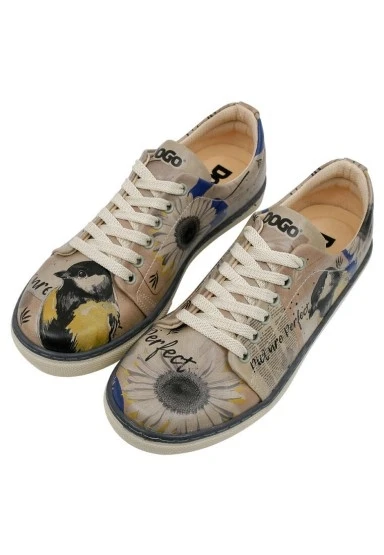 Kadın Vegan Deri Çok Renkli Sneakers - Picture Perfect Tasarım - 