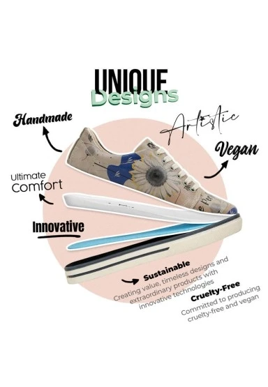 Kadın Vegan Deri Çok Renkli Sneakers - Picture Perfect Tasarım - 