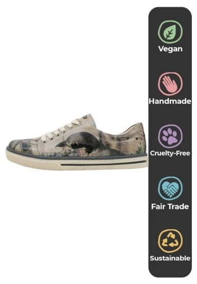 Kadın Vegan Deri Çok Renkli Sneakers - Birds of the Castle Tasarım - 