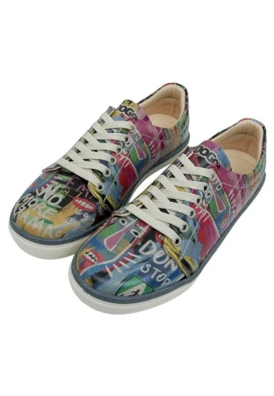 Kadın Vegan Deri Çok Renkli Sneakers - No More Drama Tasarım - 