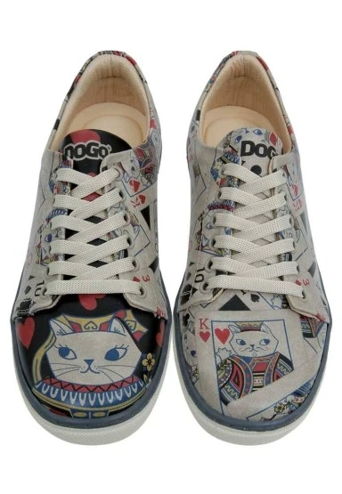 Kadın Vegan Deri Çok Renkli Sneakers - Queen of Meows Tasarım - 