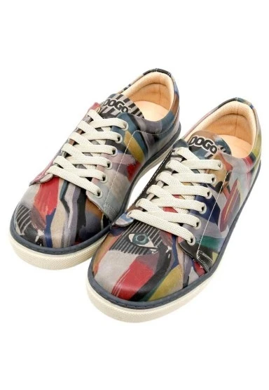 Kadın Vegan Deri Çok Renkli Sneakers - You Are Never Alone Tasarım - 