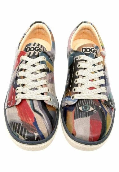Kadın Vegan Deri Çok Renkli Sneakers - You Are Never Alone Tasarım - 