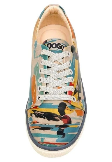 Kadın Vegan Deri Çok Renkli Sneakers - Goose Bumps Tasarım - 