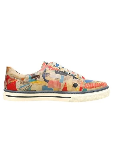 Kadın Vegan Deri Çok Renkli Sneakers - Hi Fish Tasarım - 